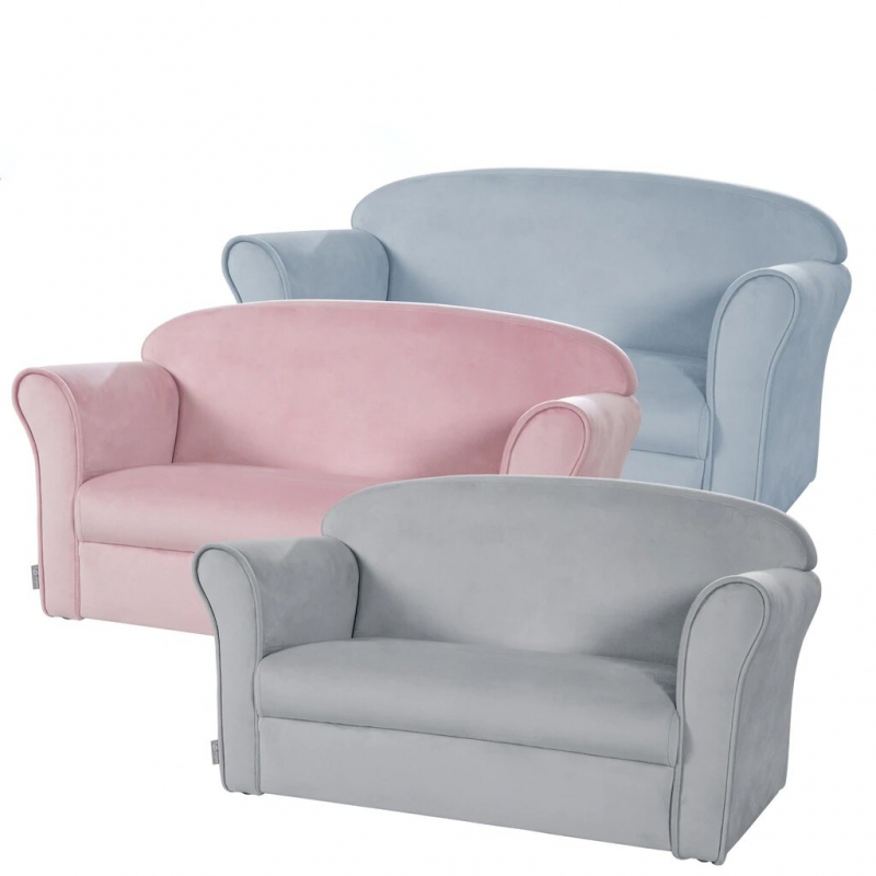 Sofa Trẻ Em Liam 2 Chỗ Vải Nhung Mềm Mịn Màu Sắc Dễ Thương 