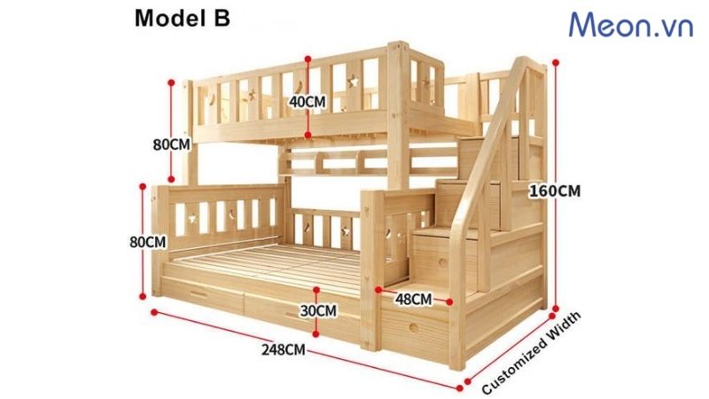 Bản vẽ chi tiết giường tầng
