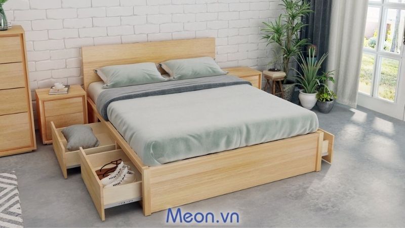 Giường ngủ gỗ có hộc kéo đẹp