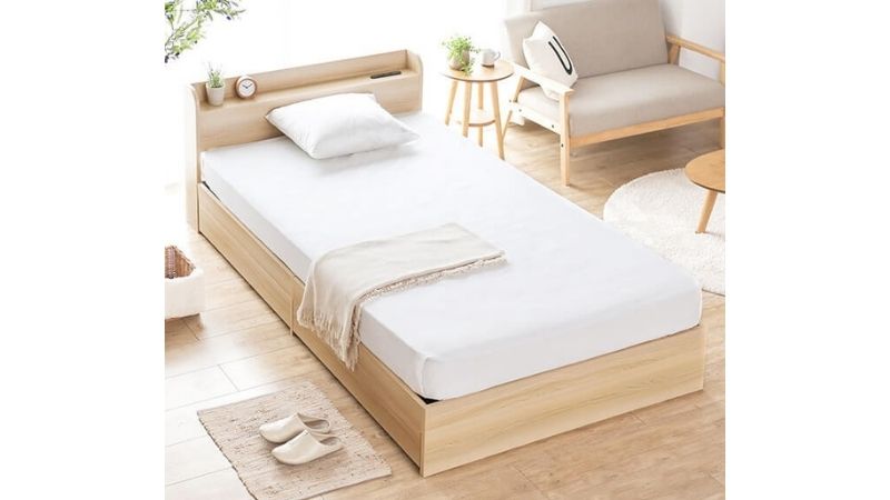 Giường ngủ kiểu Nhật gỗ MDF dành cho một người