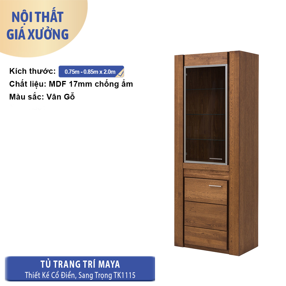 Tủ Trang Trí Maya 0.75 - 0.85m x 2.0m Cổ Điên Sang Trọng TK1115